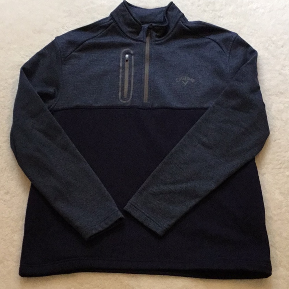 Callaway quarter zip fleece lined longsleeve. Men’s size L. 100% polyester.